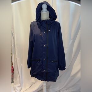 BLOGGERLOVE Rain/snow Jacket Waterproof with Hood, Unisex navy blue,size L, NWOT